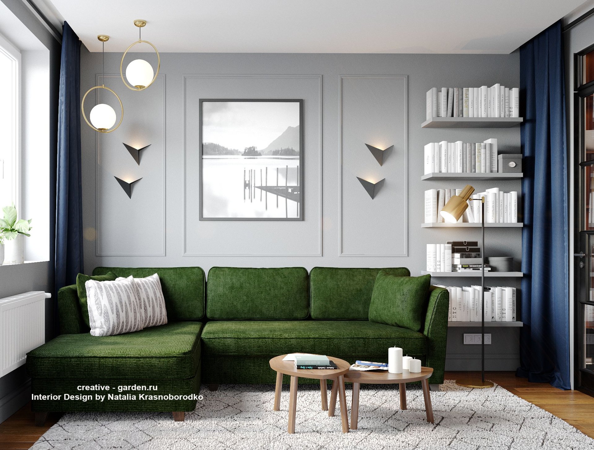 Зеленый диван в интерьере гостиной 74 фотографии